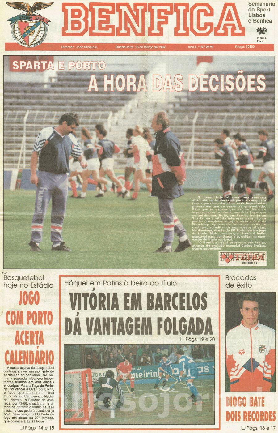 jornal o benfica 2579 1992-03-18